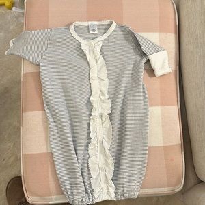 Soft striped infant gown